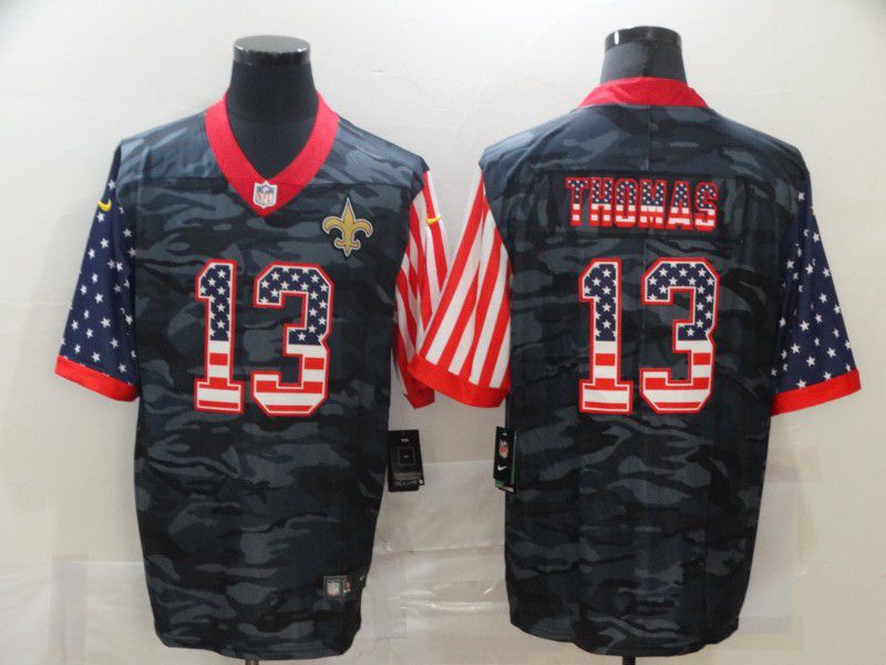 Men New Orleans Saints #13 Thomas Camouflage national flag Nike Limited NFL Jersey->los angeles rams->NFL Jersey